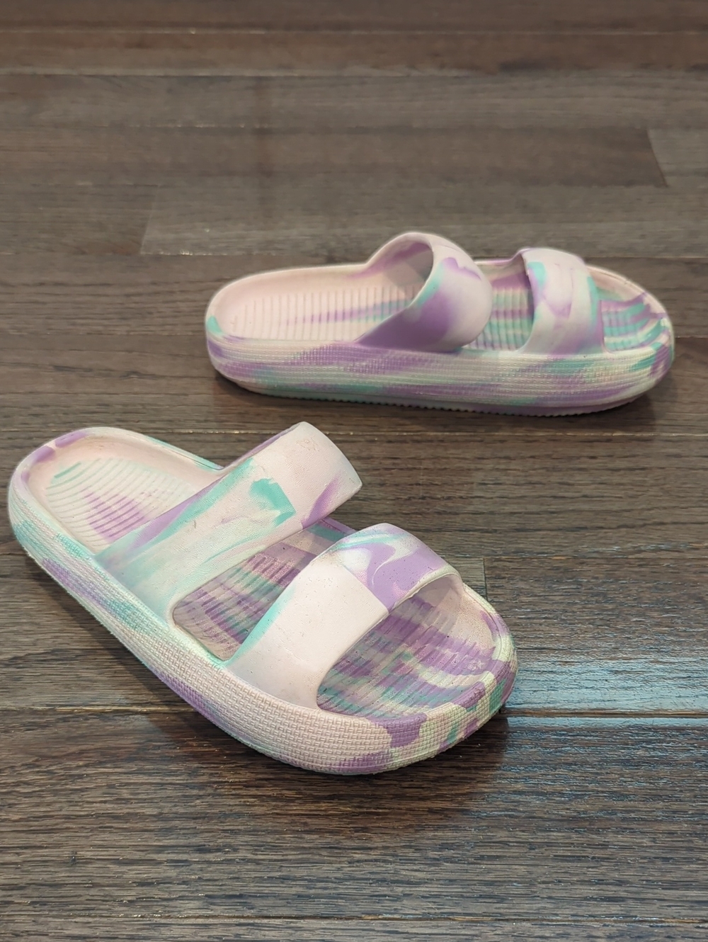 Girls Slide Sandals Tie Dye size